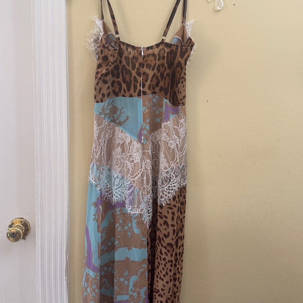 Leopard and Floral Lace Accent Skirt - Picture 2 of 12